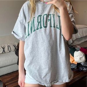 H&M Women Grey and Green California T-shirt